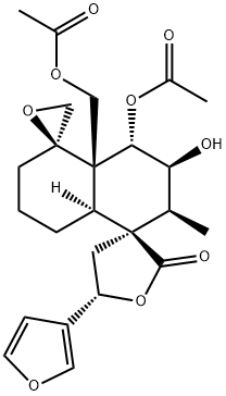 (3S,5'R,5S,8'aR)-4'β-Acetoxy-4'aα-(acetoxymethyl)-5-(3-furyl)-4,5,2',3',4',4'a,6',7',8',8'a-decahydro-3'α-hydroxy-2'α-methyldispiro[furan-3,1'-naphthalene-5',2''-oxiran]-2-one|