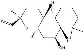 (3R,6aα,10bα)-3α-エテニルドデカヒドロ-3,4aβ,7,7,10aβ-ペンタメチル-1H-ナフト[2,1-b]ピラン-6α-オール 化学構造式
