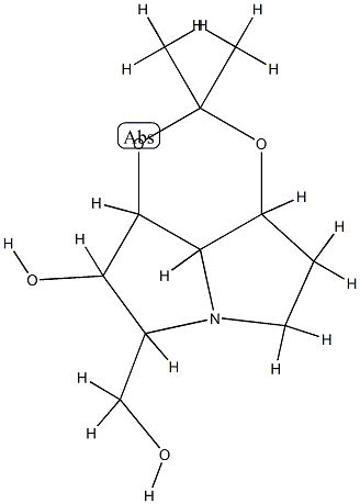 5H-1,3-Dioxino[4,5,6-gh]pyrrolizine-5-methanol,hexahydro-4-hydroxy-2,2-dimethyl-,[3aS-(3aalpha,4bta,5alpha,8aalpha,8balpha)]-(9CI) Struktur