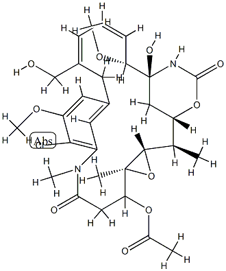 Maytansine, O3-acetyl-O3-de2-(acetylmethylamino)-1-oxopropyl-30-hydroxy- Structure