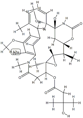 Maytansine, O3-de2-(acetylmethylamino)-1-oxopropyl-O3-(3-hydroxy-3-methyl-1-oxobutyl)- Structure