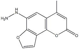 2H-Furo[2,3-h]-1-benzopyran-2-one,6-hydrazino-4-methyl-(9CI) 结构式