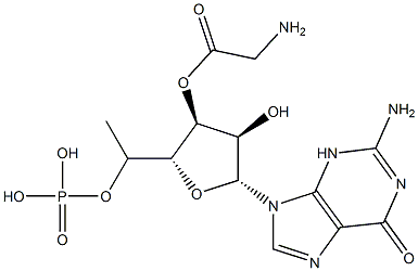 2'(3')-O-(glycyl)guanosine-5'-(O-methylphosphate) 结构式
