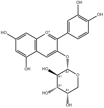 矢车菊素-3-O-阿拉伯糖苷 结构式