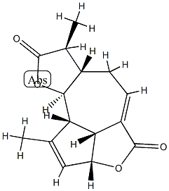 (2aR)-6,6aα,7,9aβ,9bα,9cα-ヘキサヒドロ-1,7α-ジメチル-4H-アズレノ[1,8-bc:4,5-b']ジフラン-4,8(2aH)-ジオン 化学構造式