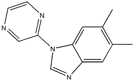 1H-Benzimidazole,5,6-dimethyl-1-pyrazinyl-(9CI) Structure