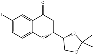 (1’R,2R)-2-[(1’,2’-O-Isopropylidene)dihydroxyethyl]-6-fluorochroman-4-one Structure