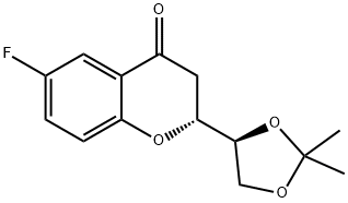 (1’S,2R)-2-[(1’,2’-O-Isopropylidene)dihydroxyethyl]-6-fluorochroman-4-one, 797054-21-8, 结构式