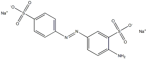 Benzenesulfonic acid, 2-amino-5-(2-(4-sulfophenyl)diazenyl)-, sodium salt (1:) Struktur