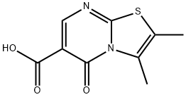 2,3-ジメチル-5-オキソ-5H-[1,3]チアゾロ[3,2-A]ピリミジン-6-カルボン酸 化学構造式