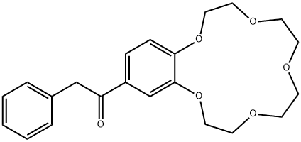 1-(2,5,8,11,14-pentaoxabicyclo[13.4.0]nonadeca-16,18,20-trien-18-yl)-2 -phenyl-ethanone Struktur