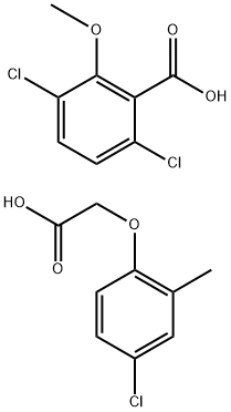 3,6-ジクロロ-2-メトキシ安息香酸/4-クロロ-2-メチルフェノキシ酢酸 化学構造式