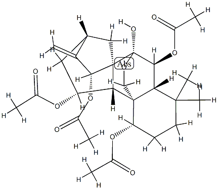 7α,20-Epoxykaur-16-ene-1α,6β,7β,11α,15β-pentol 1,6,11,15-tetraacetate Structure