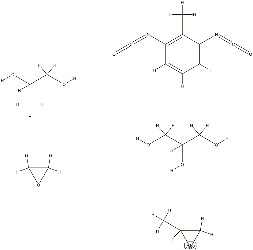 1,2,3-Propanetriol, polymer with 1,3-diisocyanatomethylbenzene, methyloxirane, oxirane and 1,2-propanediol, isononylphenyl ether Structure