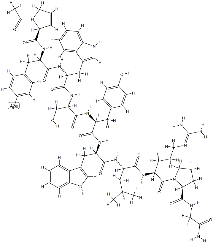 LHRH, Ac-dehydro-Pro(1)-4-Cl-Phe(2)-Trp(3,6)- Structure
