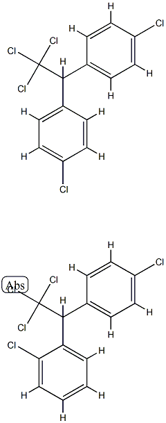 1-クロロ-2-[2,2,2-トリクロロ-1-(4-クロロフェニル)エチル]ベンゼン·1,1'-(2,2,2-トリクロロエチリデン)ビス[4-クロロベンゼン] 化学構造式