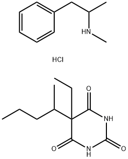 5-ethyl-5-pentan-2-yl-1,3-diazinane-2,4,6-trione, N-methyl-1-phenyl-pr opan-2-amine, hydrochloride Structure