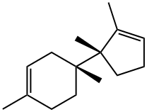 (1Z,4R)-1,4β-ジメチル-4-[(3R)-2,3-ジメチル-1-シクロペンテン-3-イル]-1-シクロヘキセン 化学構造式