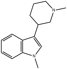 1H-Indole,1-methyl-3-(1-methyl-3-piperidinyl)-(9CI) 结构式