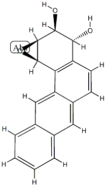 1β,2β-エポキシ-(1,2,3,4-テトラヒドロベンゾ[a]アントラセン)-3β,4α-ジオール 化学構造式