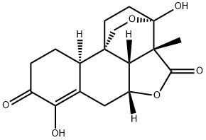 (3S)-3a,5aβ,6,10,10aα,10cβ-Hexahydro-3α,7-dihydroxy-3aβ-methyl-4H-3,10bβ-ethano-1H,3H-benzo[h]furo[4,3,2-de]-2-benzopyran-4,8(9H)-dione Struktur