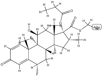 6,9-difluoro-11-hydroxy-16-methyl-3-oxo-17-(1-oxopropoxy)-, S-(bromomethyl)ester, (6α,11β,16α,17α)- 化学構造式