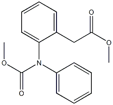 Benzeneacetic acid, 2-[(methoxycarbonyl)phenylamino]-, methyl ester 化学構造式
