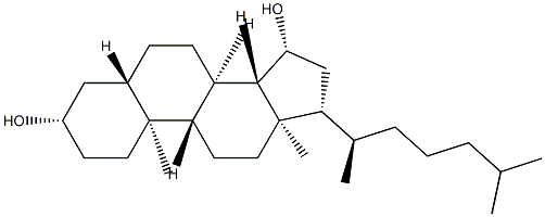 5Α-CHOLESTANE-3Β,15Β-DIOL, 80656-42-4, 结构式
