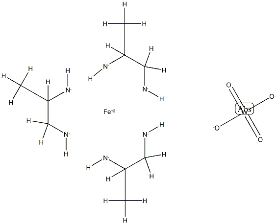 Tris(propylenediamine)tungstatoiron pentahydrate Structure