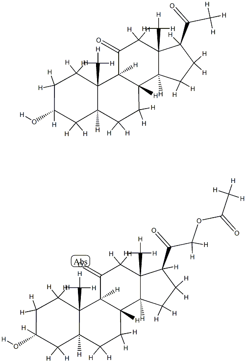 (3R,5S,8S,9S,10S,13R,14S,17S)-17-acetyl-3-hydroxy-10,13-dimethyl-1,2,3 ,4,5,6,7,8,9,12,14,15,16,17-tetradecahydrocyclopenta[a]phenanthren-11- one: [2-[(3R,5S,8S,9S,10S,13R,14S,17S)-3-hydroxy-10,13-dimethyl-11-oxo -1,2,3,4,5,6,7,8,9,12,14,15,16,17-tetradecahydrocyclopenta[a]phenanthr en-17-yl]-2-oxo-ethyl] acetate Struktur