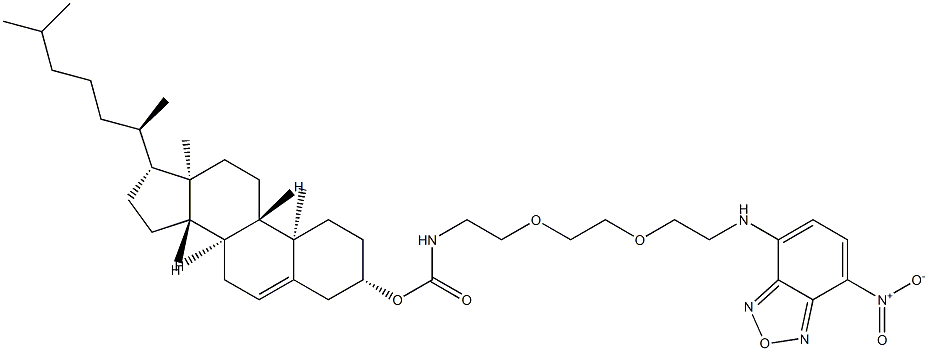 N(1)-cholesterylcarbamoyl-N(8)-(4-nitrobenzo-2-oxa-1,3-diazole)-3,6-dioxaoctyl-1,8-diamine Structure