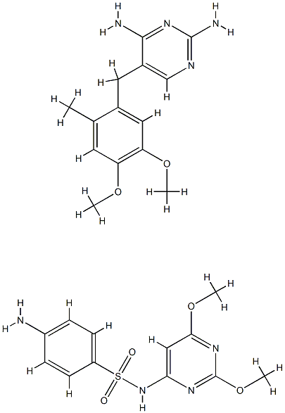 4-amino-N-(2,6-dimethoxypyrimidin-4-yl)benzenesulfonamide, 5-[(4,5-dim ethoxy-2-methyl-phenyl)methyl]pyrimidine-2,4-diamine 结构式