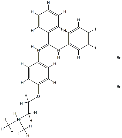 2-[4-(anilino-phenyl-methylidene)azaniumylphenoxy]ethyl-dimethyl-azani um dibromide Structure
