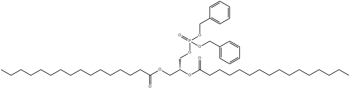 [R,(+)]-1-O,2-O-Dipalmitoyl-L-glycerol 3-(phosphoric acid dibenzyl) ester 结构式