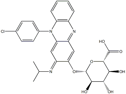 3-(beta-D-glucopyranosiduronic acid)-10-(4-chlorophenyl)-2,10-dihydro-2-isopropyliminophenazine Structure