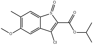 Benzo[b]thiophene-2-carboxylic acid, 3-chloro-5-Methoxy-6-Methyl-, 1-Methylethyl ester, 1-oxide Structure