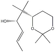 1,3-Dioxane-4-ethanol,bta,bta,2,2-tetramethyl-alpha-(1E)-1-propenyl-,(alphaS,4S)-(9CI) Struktur