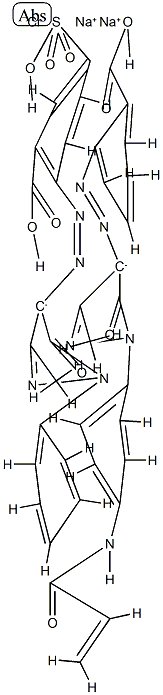 [2-[[4,5-二氢-3-甲基-5-氧代-1-[4-[(2-丙烯酰基)氨基]苯基]-1H-吡唑-4-基]偶氮]苯甲酸根合][2-[(4,5-二氢-3-甲基-5-氧代-1-苯基-1H-吡唑-4-基)偶氮]-5-磺基苯甲酸根合]铬酸二钠 结构式