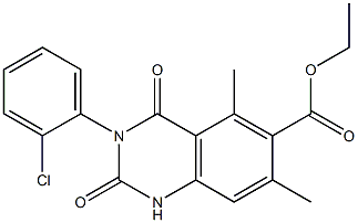 3-(2-chlorophenyl)-6-ethoxycarbonyl-5,7-dimethyl-2,4(1H,3H)-quinazolidinedione Structure