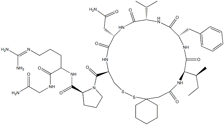 argipressin, (1-mercaptocyclohexaneacetic acid)(1)-Ile(2)-Val(4)- Structure