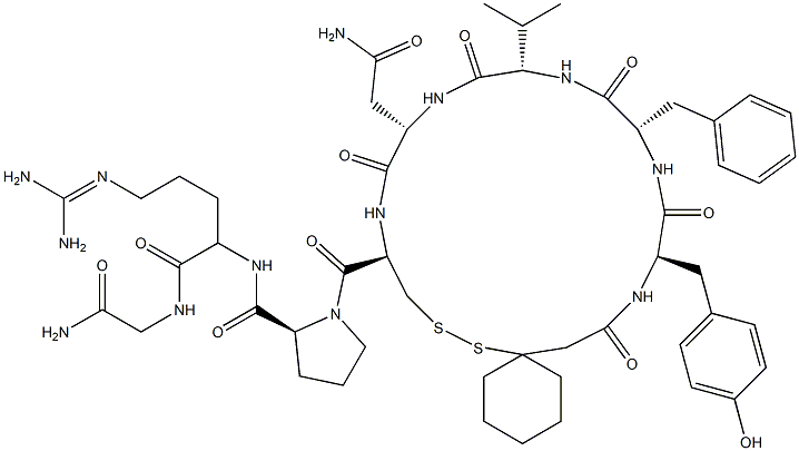 argipressin,-(1-mercaptocyclohexaneacetic acid)(1)-Tyr(2)-Val(4)- 结构式