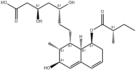 (3R,5R)-7-[(1S,2R,3S,8S,8aR)-3-hydroxy-2-methyl-8-[(2S)-2-methylbutano yl]oxy-1,2,3,7,8,8a-hexahydronaphthalen-1-yl]-3,5-dihydroxy-heptanoic acid, 81131-74-0, 结构式