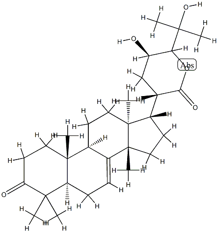 (13α,14β,17α,20S,23R)-23,24,25-トリヒドロキシ-3-オキソラノスタ-7-エン-21-酸δ-ラクトン 化学構造式