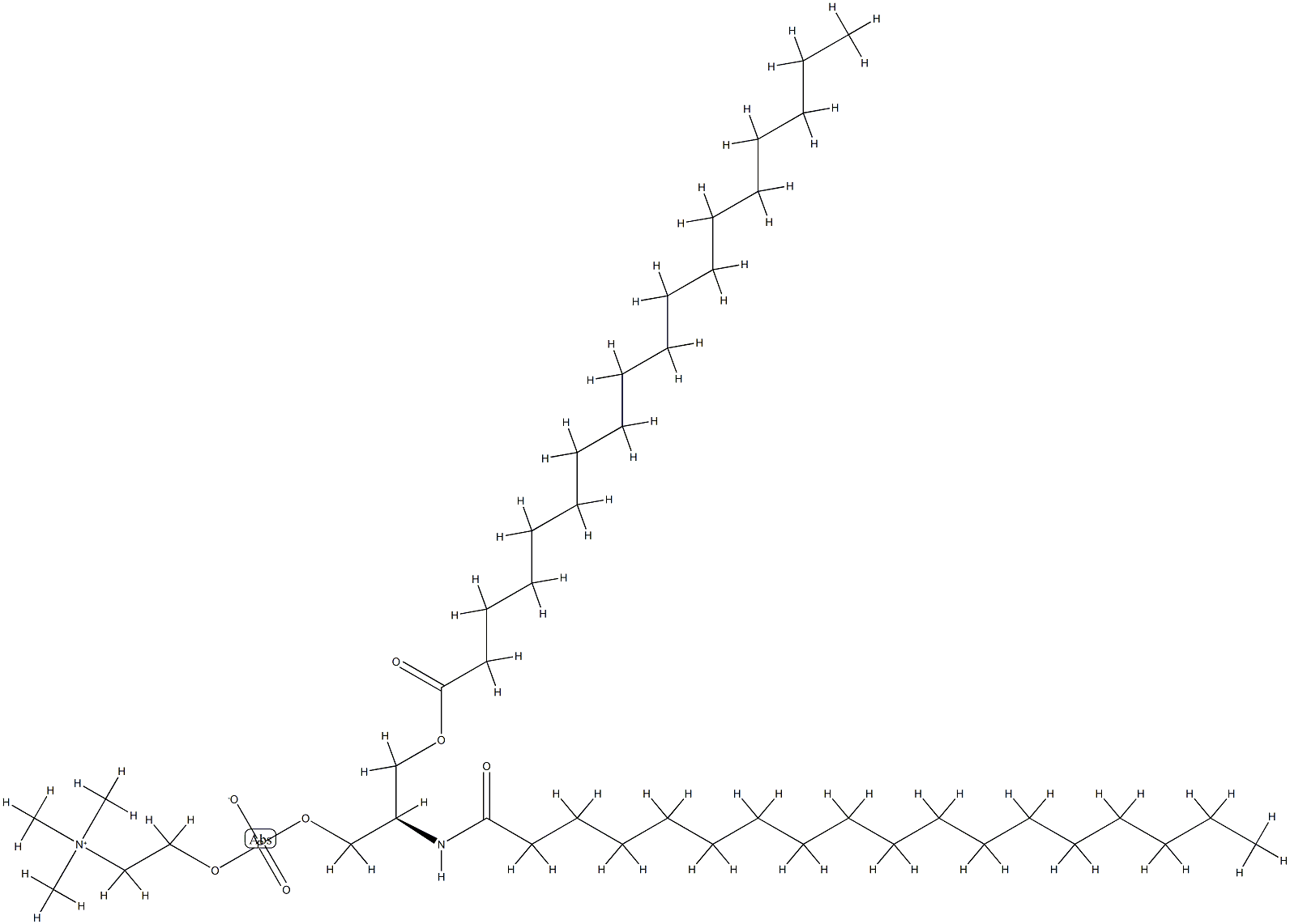 1-stearyl-2-stearoylaminodeoxyphosphatidylcholine Struktur