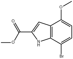 7-溴-4-甲氧基-1H-吲哚-2-羧酸甲酯 结构式