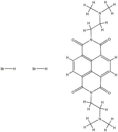 2,7-Bis(2-(dimethylamino)ethyl)benzo(lmn)(3,8)phenanthroline-1,3,6,8(2 H,7H)-tetrone dihydrobromide Structure