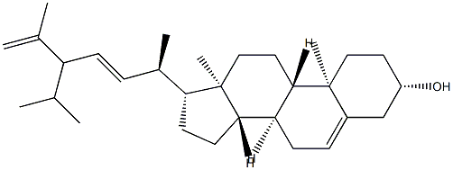 (22E,24ξ)-28-Methylstigmasta-5,22,25-trien-3β-ol Struktur