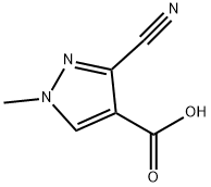 3-氰基-1-甲基-1H-吡唑-4-羧酸, 81303-57-3, 结构式