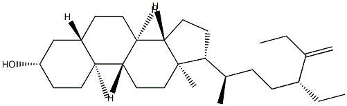 25-エチル-27-ノル-5α-スチグマスタ-25-エン-3β-オール 化学構造式
