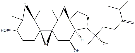 24-メチレン-3β,12β,20-ダンマラントリオール 化学構造式